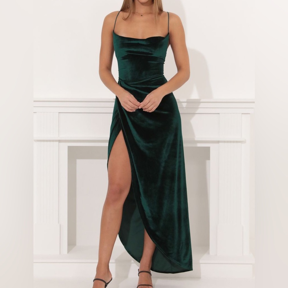 Lucy in the Sky green velvet dress